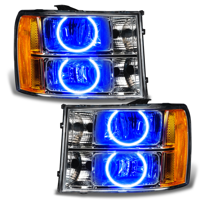 GMC Sierra Headlight Halo Kit - ORACLE Lighting - Pre-Assembled LED, SMD Halo Technology, Round Ring Design - Blue - `07-`13